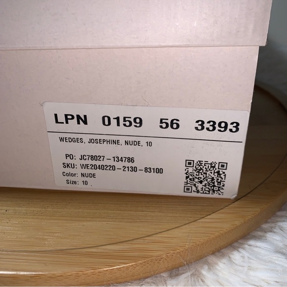 JUST FAB Josephine Nude Ankle Strap Wedge Platform Sz 10 - Picture 3 of 5